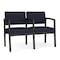 Lesro Lenox Steel 2 Seater with Center Arm, Navy/Midnight Seat, Navy/Midnight Back, 43.5 W 24.5 L 32 H LS2103 - alternate 1